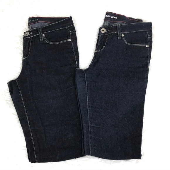 2 Red Blue Denim Dark Blue Sz 1/2 Medium Rise - Picture 3 of 5